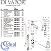 Ideal Standard Tesi One Hole Basin Mixer Bluestart Pop-Up Waste Spares